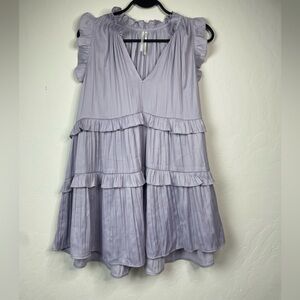 Purple Anthropologie Flowy Ruffled Dress Size Large